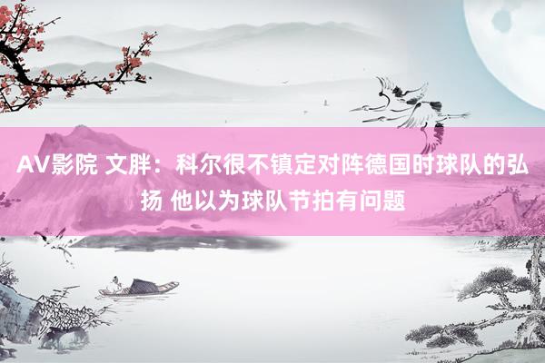 AV影院 文胖:科尔很不镇定对阵德国时球队的弘扬 他以为球队节拍有问题